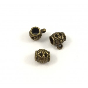 Bail bead flower antique brass